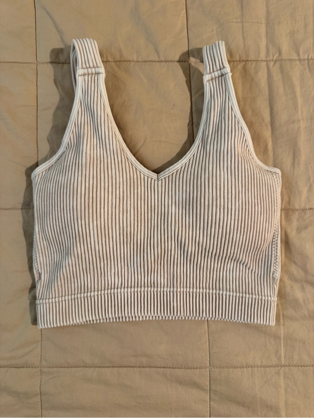 New/Never worn Zenana Outfitters Ribbed Brami - Cream